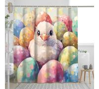 Rideau de douche motif colombes de printemps et de Pâques, oiseaux mignons, rideaux de douche pour salle de bain, motif animal de bain, ensemble d'accessoires de décoration - 157 x 183 cm