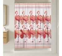 Rideau de douche motif oiseaux tropicaux, grille de feuilles tropicales modernes, pêche d'été, lavable avec crochets, pour maison, salle de bain, décoration d'hôtel 137 x 198 cm