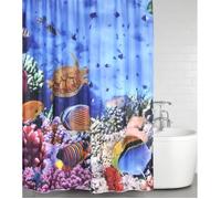 Rideau de douche Ocean 180 x 200 cm | de haute qualité | 12 anneaux inclus | imperméable | effet anti-moisissures