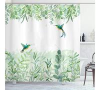 Rideau de Douche Ourlet Lesté, Imperméable Lavable,Rideau Baignoire Tissu Polyester avec Crochets pour Baignoire Cabine de Douche, pour Salle de bain,Les colibris retournent à leurs nids,180X180CM