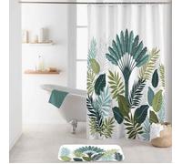 Douceur d'Intérieur Rideau de douche Panazio – 180 x 200 cm, polyester imprimé, avec crochets – Bleu