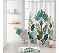 Douceur d'Intérieur Rideau de douche Panazio – 180 x 200 cm, polyester imprimé, avec crochets – Bleu