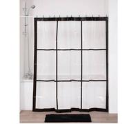 TENDANCE Rideau de Douche 180 x 180 cm Transparent déco Néo rétro