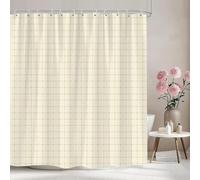 Rideau de Douche Plaid Géométrique 100x200 cm Grille Rideaux de Douche Anti Moisissure Lavable Imperméable Tissu à Impression 3D Rideau Baignoire Petite Salle de Bain A.326