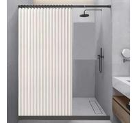 Rideau de Douche Pliant Double Face à Aspiration magnétique, Rideau d'ombrage de Salle de Bains en Lin épais (Beige,120x200cm)