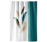 Douceur d'Intérieur, Rideau de Douche avec Crochets (180 x 200 cm) Plumiss, Polyester Imprimé Métallisé