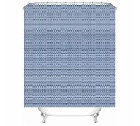 Rideau de Douche Plus Long, Rideau de Douche en Tissu Moderne en Polyester à Petite Grille pour Hommes Femmes 165 x 200 cm Bleu
