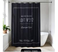 RIDEAU DE DOUCHE POLYESTER 180X200 CM - NEO RETRO NOIR - Tendance