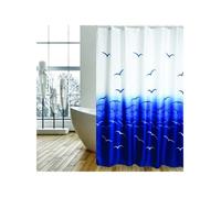 MSV Rideau de Douche Anti-moisissures - Antibactérien, Lovable, Impermeable, 12 Anneaux de Douche Inclus - Polyester, “Mouettes” 180x200cm