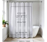 RIDEAU DE DOUCHE POLYESTER 180X200CM - NEO RETRO BLANC - Tendance