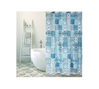 Rideau de douche Polyester ALENTEJO 180x200cm QUALITE PREMIUM Bleu -Anneaux inclus MSV