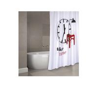 Rideau de douche polyester TAKE YOUR TIME 180x200cm QUALITE PREMIUM - Anneaux inclus MSV