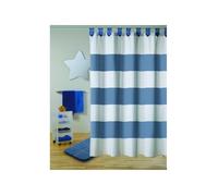 MSV Rideau de Douche Polyester180x200cm QUALITÉ Premium Bleu - Anneaux Inclus