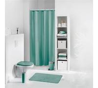 Douceur d'Intérieur – Rideau de douche Quartz – Jacquard uni – 180 x 200 cm – Tilleul – avec crochets