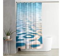 Rideau de Douche Rideau de Bain, Chickw1 3D Surface du Lac Impression Imperméable Anti-moisissure Polyester Tissu Lavable Rideau avec 12 Crochets pour Salle de Bain Baignoire (Blanc,180x200cm)