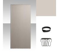 Rideau de douche rustique beige kaki 100 x 180 cm tissu polyester imperméable avec fonction de séchage rapide et crochets résistants à la rouille