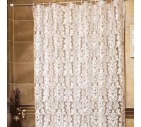 Rideau de douche salle de bain blanc avec anneaux de rideau de douche anti-moisissure imperméable PEVA Maroc Rideaux de salle de bain, 180x180cm