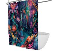 Rideau de Douche Sanctuary Boanique Rideau de Douche Dreamlike Floral Vines Valley Décoration de Salle de Bain Style Gothique Polyester imperméable 180 x 200 cm