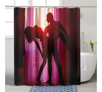 Rideau de douche sexy couple avec crochets Silhouette secrète homme nu femme passion moderne câlin polyester violet décoratif imperméable pour salle de bain école invités salle de bain rideau de