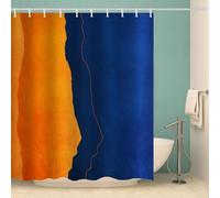 Rideau de douche simple dégradé orange/bleu pour salle de bain, moderne, tendance et créatif, plusieurs tailles, tissu imperméable, avec 12 crochets, accessoires de salle de bain - 150 cm x 200 cm (l