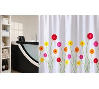 Rideau de douche Spirella Flora 180x200 cm 100% Polyester Fleurs Retro