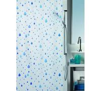 Rideau de douche - Spirella - WATERDROP - PEVA - 180x200cm - Bleu/Blanc - Design contemporain