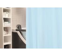 Rideau De Douche Textil Madison Bleu Clair 240 X 200 CM Avec Anneaux DV Inclus