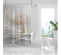Rideau de douche Tree of Life 180 x 200 cm | de haute qualité | 12 anneaux inclus | imperméable | effet anti-moisissures