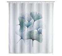 WENKO Rideau de Douche Ginkgo Anti-moisissure - Lavable, Hydrofuge avec 12 Anneaux pour Rideau de Douche, Polyester, 180 x 200 cm, Multicolore