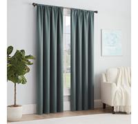 Rideau de fen tre occultant moderne ECLIPSE Solid Thermapanel avec passe-tringle pour chambre coucher (1 panneau) 54 po x 84 po Bleu rivi re