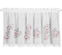 Rideau de fenêtre 60x150 Suzy blanc rose prêt à tunnel motif floral en tissu mat avec dentelle Eurofirany