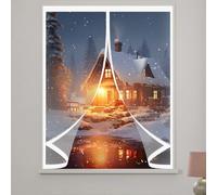 Rideau de Fenetre à Isolation Thermique 162 x 140 cm Durable, Coupe-Vent, Imperméable, Fermeture Automatique Isolation de Fenetre D'Hiver pour Cuisine, Chambre à Coucher, A