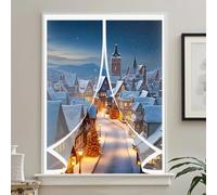 Rideau de Fenetre à Isolation Thermique 74 x 78 cm Anti Froid et Chaleur, Imperméable, Fermeture Automatique Transparent Rideau Thermique pour Chambre à Coucher, Cuisine, A