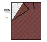 Rideau de fenetre à isolation thermique, rideaux isolant et coupe-vent pour l'hiver, couverture de Protection Contre le Froid pour Fenêtre, économie d'énergie, facile à installer(Coffee,85x140cm)