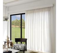 Rideau de fenêtre blanc de 130 cm avec rail caché - Cantonnière décorative pour montage au plafond ou au mur, parfaite pour une décoration d'intérieur élégante