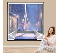 Rideau de Fenetre D'Hiver 125 x 95 cm Anti Froid et Chaleur Vent Isolation Phonique Imperméable Magnétique Moustiquaire Convient à Tous Types de Fenêtres, A