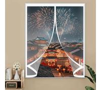 Rideau de Fenetre D'Hiver 132 x 154 cm Matériau Mains Libres, et Économe en Énergie, Isolation en Hiver Moustiquaire Fenêtre Magnétique pour Chambre à Coucher, Cuisine, A