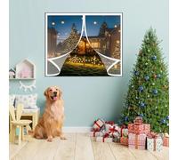 Rideau de Fenetre D'Hiver 148 x 106 cm Chaud Coupe-Vent et Insonorisant, Chaud en Hiver et Frais en Été Fenetre Magnétique Moustiquaire pour Chambre à Coucher, Cuisine, A