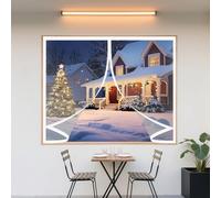 Rideau de Fenetre D'Hiver 148 x 76 cm Fermeture Automatique, Durable, Coupe-Vent, Imperméable Rideau de Fenetre Anti Froid pour Chambre à Coucher, Cuisine, A