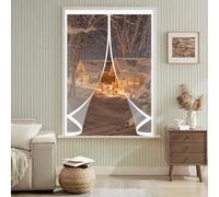 Rideau de Fenetre D'Hiver 50 x 118 cm Coupe-Vent, Protection Contre Le Froid, Isolation Thermique Moustiquaire Magnetique Fenetre pour Salon, Chambre Chauffante, A