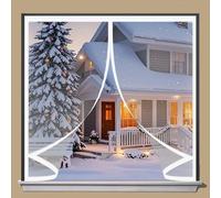 Rideau de Fenetre D'Hiver 63 x 54 cm Coupe-Vent, Protection Contre Le Froid, Isolation Thermique Magnétique Moustiquaire Rideau Convient à Tous Types de Fenêtres, A