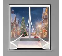 Rideau de Fenetre D'Hiver 63 x 54 cm Fermeture Automatique, Anti Froid et Chaleur, Imperméable Magnétique Isolant Thermique Fenetre pour Cuisine, Chambre à Coucher, A