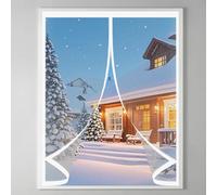 Rideau de Fenetre D'Hiver 63 x 54 cm Fermeture Automatique - Coupe-Ven- avec Protection Thermique Moustiquaire Fenêtre Magnétique pour Cuisine, Chambre à Coucher, A