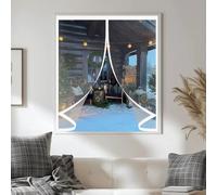 Rideau de Fenetre Épaississant D'Hiver 116 x 94 cm Anti Froid et Chaleur Vent Isolation Phonique Imperméable Transparent Rideau Thermique pour Cuisine, Chambre à Coucher, A