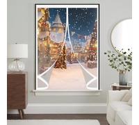 Rideau de Fenetre Épaississant D'Hiver 134 x 104 cm Anti Froid et Chaleur Vent Isolation Phonique Imperméable Magnétique Moustiquaire pour Cuisine, Chambre à Coucher, A