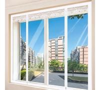 Rideau de Fenêtre Isolant,Survitrage Film isolation Transparent pour fenetre,Rideaux D'isolation Imperméable Plastique Couverture Coupe-Vent,Phonique,pour Porte Balcon