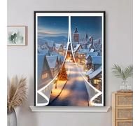 Rideau de Fenetre Isolant Thermique 63 x 54 cm Fermeture Automatique, Anti Froid et Chaleur, Imperméable Moustiquaire Fenêtre Magnétique pour Salon, Chambre Chauffante, A