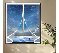 Rideau de Fenetre Isolant Thermique 76 x 80 cm Coupe-Vent, Protection Contre Le Froid, Isolation Thermique Magnétique Moustiquaire Convient à Tous Types de Fenêtres, A