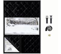 Rideau de Fenêtre isolation Ajustable pour l'hiver, 65 90 120 160 180 cm Film Isolant Coupe-vent Réutilisable, Kit d'isolation de Fenêtre pour Chambre à Coucher(Noir,120X300CM)