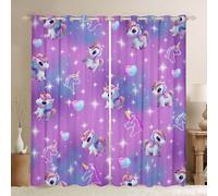 Rideau de fenêtre licorne, étoiles brillantes, galaxie, rideaux de traitement de fenêtre pour enfants, filles, hommes, rideaux de chambre à coucher, rideaux de chambre à coucher, rideaux de rêve